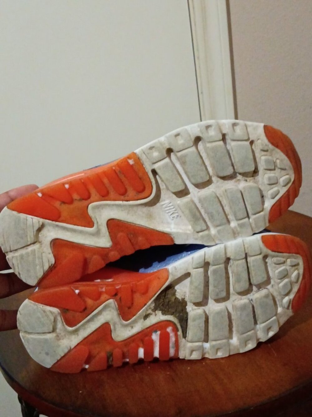 Nike Air Max 90 Ultra Essential Shoes Women Size 6 724981-400 Blue Orange - Picture 3 of 13